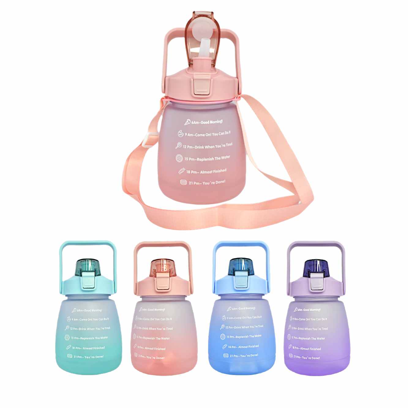 Botella de agua deportiva motivacional de colores difuminados 2 litros –  Mode GT