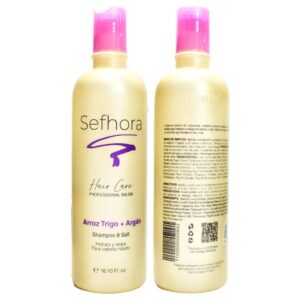 Shampoo Sefhora Hair Care De Arroz, Trigo Y Argan Para Cabello Rizado 490 ML