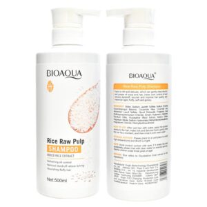 Shampoo Bioaqua Con Extracto De Arroz 500Ml Envase Blanco