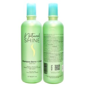 Shampoo Natural Shine De Berro Mas Linaza Para Caida De Cabello