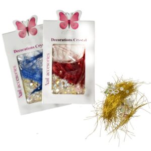 Decoraciones Para uñas Sobre Blanco con Mariposa Rosada Decorations Crystal