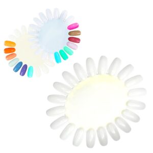 Kit de exhibidores con forma ovalada y color blanco para uñas